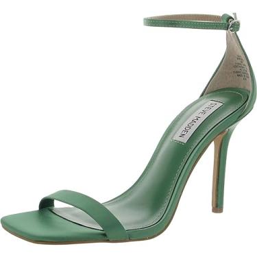 Imagem de Steve Madden Sandália feminina de salto Shaye, Cetim verde, 9