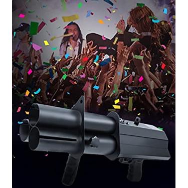 Imagem de Canhão de confete sem fio, arma de saudação eletrônica de três tiros de palco, confete de casamento concierge flores pistola de atmosfera confete elétrico, adequado para armas de atmosfera 5