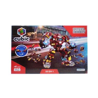 Imagem de Blocos De Montar Cubic 25 Em 1 Robô De Aço Multikids