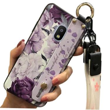 Imagem de Capa de telefone traseira de silicone em gel TPU com estampa de flor roxa para Samsung Galaxy All Series (Galaxy J2 Pro 2018)