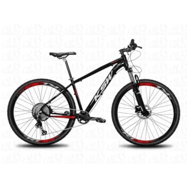 Imagem de Bicicleta KSW XLT 100 Aro 29 Em Aluminio 1x12v com Freios Hidraulicos e Suspensão de 100mm de cursor com Trava,17,Preto Branco Vermelho