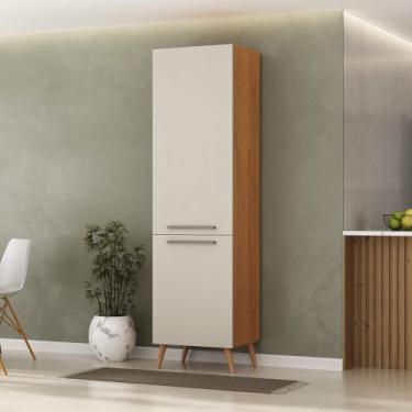 Imagem de Paneleiro Simples 2 Portas 4 Prateleiras Favorita Cinamomo/Areia