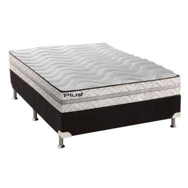 Imagem de  Cama Box Casal: Colchão Espuma D33 Paropas Pasquale Plus + Base CRC Suede Black(138x188)