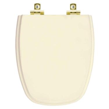 Imagem de Assento Sanitário com Amortecedor Monte Carlo Creme para vaso Deca com Ferragem Dourada