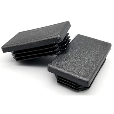Imagem de OGC (pacote com 4) - Tubo quadrado de 5 x 8 cm para tampas de plástico tubo de cobertura durável para cadeiras com inserção de deslizamento plugues de acabamento