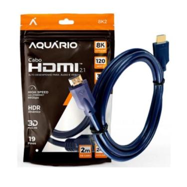 Imagem de Cabo hdmi 2.1: 8k 60hz, conectores 24k, 2m - A.R Variedades MT