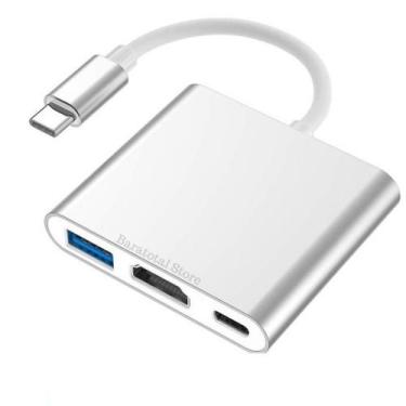 Imagem de Adaptador Hub Com Usb Hdmi 4k Hdtv Tipo C Rapido Notebook Pc Celular P