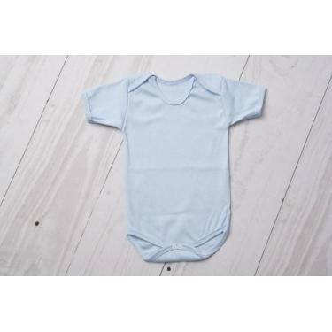 Imagem de Body bebê suedine manga curta 100% algodão - LETICIA CAT, Azul bb, M