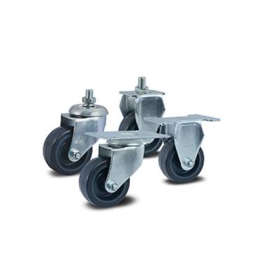 Imagem de Rodizio Gir 5 Placa Freio Roda Pvc Cinza Fp 75kg - Colson - Colson Rod