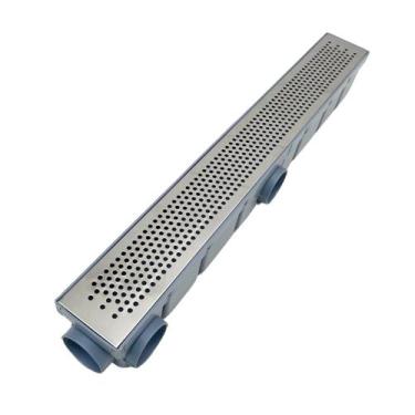 Imagem de Ralo Linear Quintal Varanda 6x50 Bolinha Cocho Cinza - Ficone & Reis 