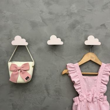 Imagem de 6 Ganchos de parede infantil menina decoração formatos rosa - Souvenir