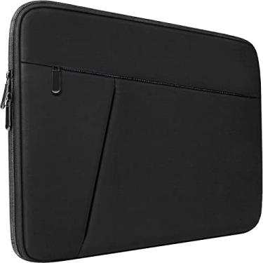 Imagem de Capa para laptop de 39.6 cm, capa protetora durável à prova de choque para transporte de computador com bolso frontal, bolsa para laptop de 15 e 15,6 polegadas HP, Dell, Acer, Asus, notebook, preta