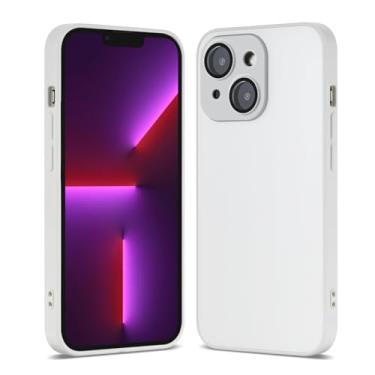 Imagem de Casecious Compatível com iPhone 15 Hard Body AG Glass Matte Frost Cellphone Mobile Basi Capa Proteção contra Quedas Proteção de Lente da Câmera Bisel Elevado Branco