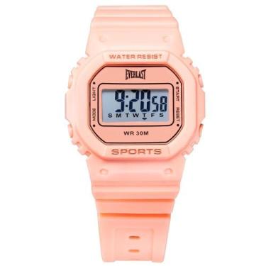Imagem de Relógio Pulso Masculino Feminino Everlast Digital Esporte, Salmão