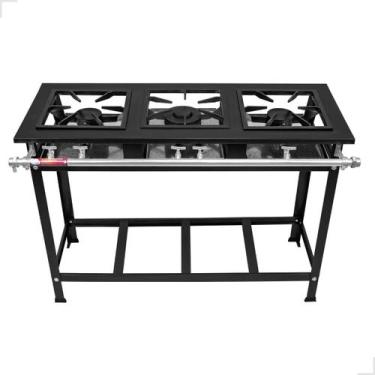 Imagem de Fogão Industrial 3 Bocas Misto Baixa Pressão 30x30 Cozinha Gourmet