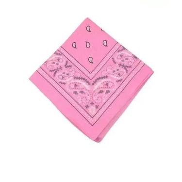 Imagem de Bandana Faixa Lenço Rosa Claro Cabelo Unissex Poliéster - Lynx produçõ