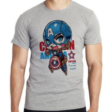 Imagem de Camiseta Capitão América Blusa criança infantil juvenil adulto camisa 