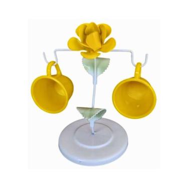 Imagem de Porta Caneca com Flor Alumínio - Arte Ferro Decor, Amarelo