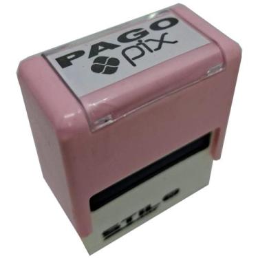 Imagem de CARIMBOS AUTOMÁTICOS PAGO PIX - MEDIDA 38x14MM - Stilo, ROSA BEBE