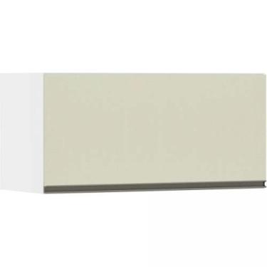 Imagem de Armário Perola Basculante 80 cm 1 Porta Luciane, Branco Polar/Kashmir