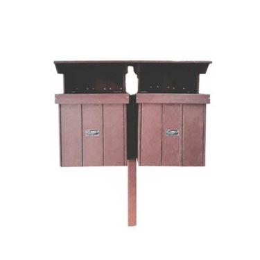 Imagem de Lixeira de 1,5m marrom dupla 64 litros com tampa quadrada / lc-22ct - 