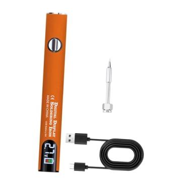 Imagem de Bothyi Conjunto portátil de ferro de solda sem fio, carregamento usb, 510 fios, alto desempenho para reparo de eletrodomésticos, tensões ajustáveis, Conjunto Laranja
