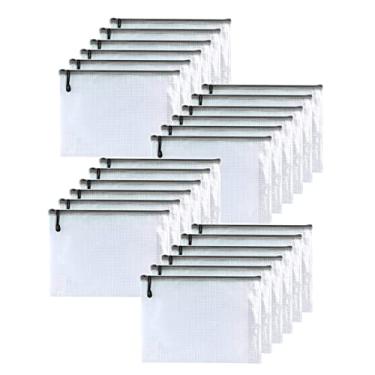 Imagem de Oaimyy -24pcs-8 x 10" polegadas-bolsa com zíper de malha, pastas de arquivo zip de plástico, sacos de quebra-cabeça para organizar, para material de escritório, viagens, armazenamento domést