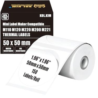 Imagem de M220 M110 Etiqueta térmica para impressora Phomemo Impressão em papel Master M100 M220 M110 Etiquetas para NIIMBOT B3s para MARKLIFE P50 para CLABEL 221B refil de etiquetas 1,96" x 1,96" (50 x 50 mm