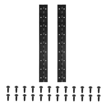 Imagem de PATIKIL Dobradiça de piano de 45 x 5 cm, pacote com 2 dobradiças contínuas de aço inoxidável 304 com furos para porta de portão de piano, caixa de armazenamento de madeira, barco, armário, preto