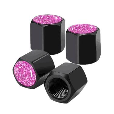 Imagem de Pacote com 4 tampas de haste de válvula de pneu, tampas de haste de roda de carro, tampas de válvula de ar de alumínio, ajuste universal para carros, SUVs, caminhões, bicicletas e motocicletas