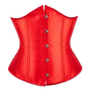 Imagem de Corset Underbust Cetim Espartilho Cinta Modeladora Afina Cintura - Mod
