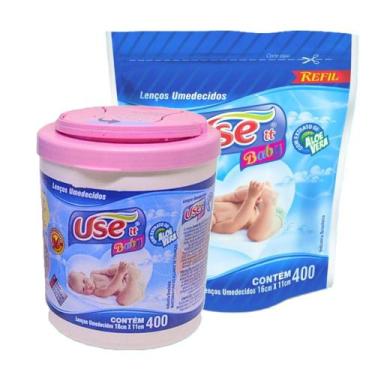 Imagem de Lenços Umedecidos Use It Baby Balde Rosa c/400 com Refil