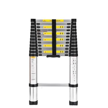 Imagem de Escada Telescópica Extensiva Aço Inoxidável 13 Degraus 3,8m - Garden l