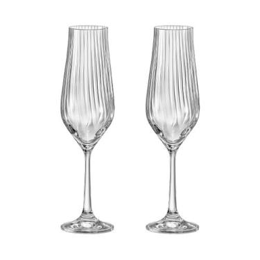 Imagem de Taça de Cristal Bohemia Para Champanhe 170 ml Tulipa Optic 2 Peças - B