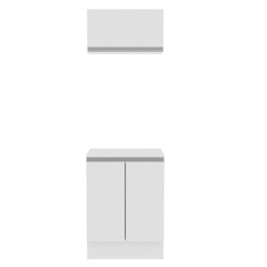 Imagem de Conjunto 60cm Smart mdf 2 Portas 1 Suspensa Branco Madesa