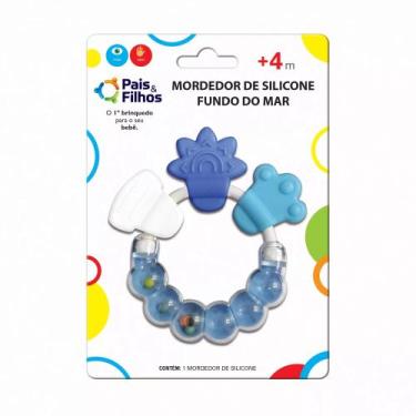 Imagem de Mordedor Silicone Fundo do Mar Azul -  Pais e Filhos - Pais & filhos