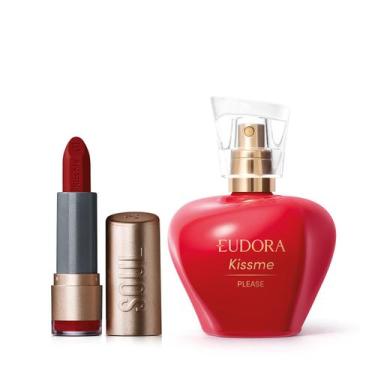 Imagem de Combo Kiss Me Please Desodorante Colônia 50ml + Batom Matte Vermelho P