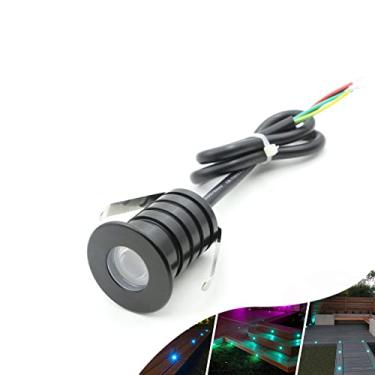 Imagem de YASHIDA Luzes De Led Rgb Embutidas Pretas À Prova D'Água Para Deck Com Revestimento Protetor, Iluminação De Paisagem Externa No Solo Ip67, 12 24 V De Baixa Tensão Para Jardim, Degraus De Quintal, E