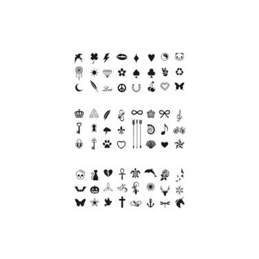 Imagem de Tatuagens temporárias, pequeno símbolo de coroa, chave de bicicleta, tatuagens de coroa, resistentes à água, duram de 1 a 2 semanas, resiliência, aparência de tatuagem real,18 x 11 cm