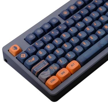 Imagem de ZXMICYFA Conjunto de teclas MOA Profile PBT 75 por cento, 150 teclas personalizadas de sublimação de tinta compatível com teclado mecânico Cherry MX Switch