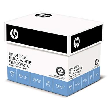 Imagem de Papel para impressora HP | Papel de 21 x 28 cm | Escritório 9 kg | 5 resmas - 2.500 folhas | 92 brilhantes | Feito nos EUA - Certificado FSC | 172160C