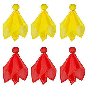 Imagem de 6 peças de bandeira de árbitro de futebol bandeira arremessando bandeiras de futebol bandeira de desafio de futebol bandeiras de desafio de futebol para acessórios de festa (amarelo, vermelho), Vermelho, amarelo, no