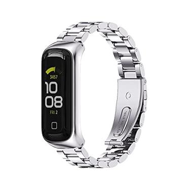 Imagem de Pulseira de metal para Samsung Galaxy Fit 2 pulseira de relógio de substituição (metal prata)