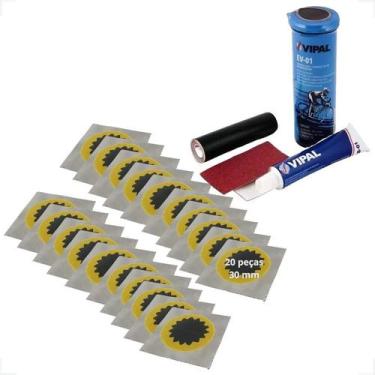 Imagem de Estojo Ev01 Reparo Camara Ar Bike Moto 20 Remendos 30mm - VIPAL