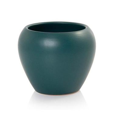 Imagem de Vaso Cachepot Porcelana Verde Fosco Doha Pozzani