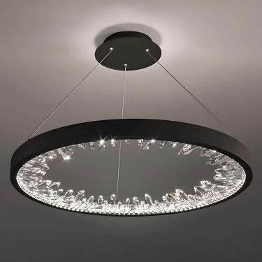 Imagem de 2 anel moderno lustre de cristal led luminárias de cristal lustres de teto de ouro pendurados lustre de pendente circular redonda circular para quarto para quarto de quarto sala de jantar da