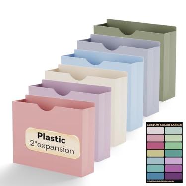 Imagem de NORDUN Jaquetas de arquivo de plástico tamanho carta, pacote com 12 pastas de bolso manilla reforçadas, pasta de arquivo expansível de 5 cm para documentos, arquivos de bolso de expansão resistente