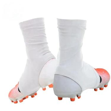 Imagem de Sanseenia Polainas/Capas Para Chuteiras De Futebol, Meias Chuteiras, Mangas Lacrosse, Beisebol E Softbol Jovens Adultos, Polainas Que Mantêm As Presas, Longe Dos Pellets Grama (Branco, Grande)