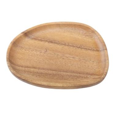 Imagem de Prato doce, prato de madeira de nogueira reutilizável exclusivo para bolo (16 cm x 12 cm)