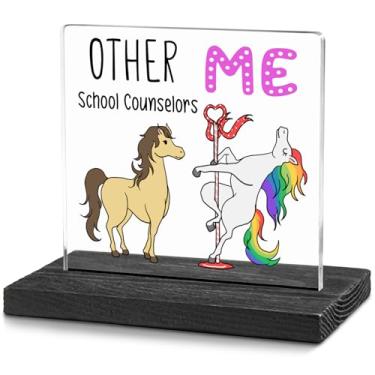 Imagem de Presentes engraçados de conselheiro escolar para mulheres, ela, decoração de mesa divertida para conselheiro escolar, agradecimento, agradecimento, prendas decorativas, placas WAB53